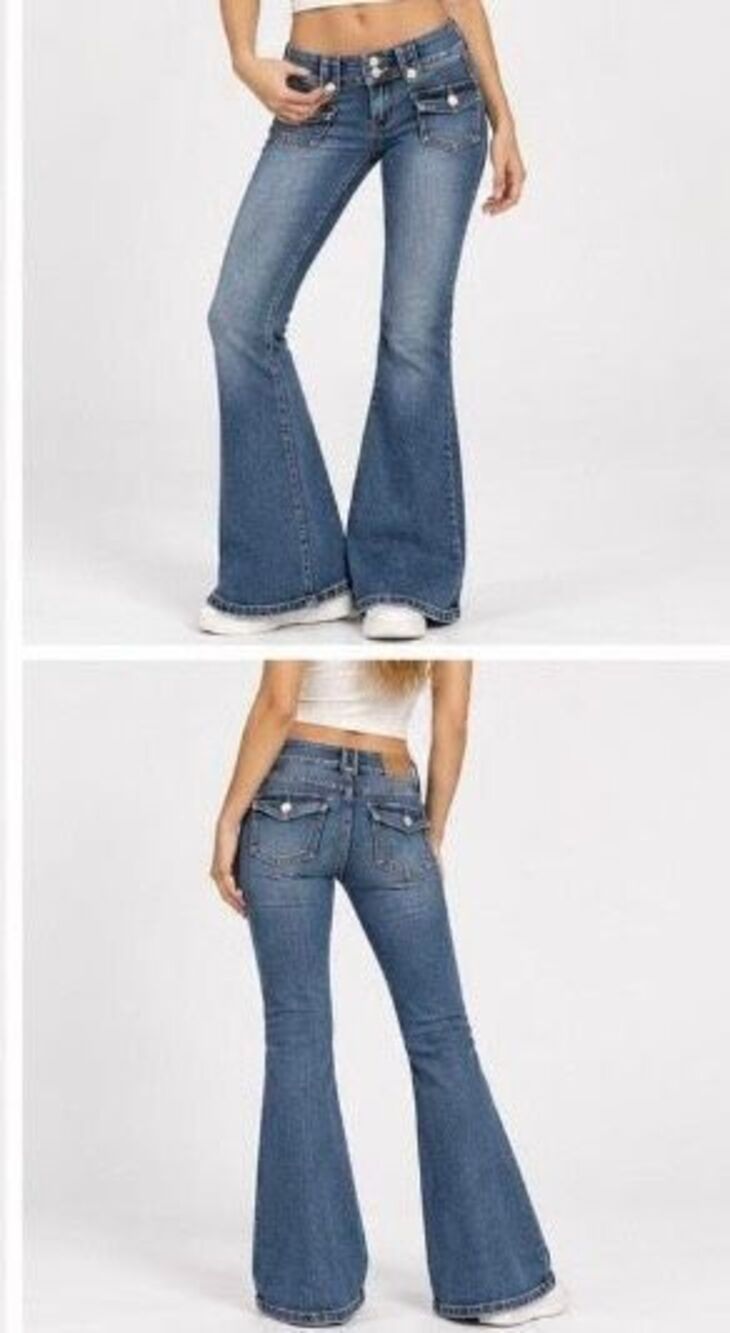 Austin Landing Jeans Womens Blue Low Rise Flare Size 00